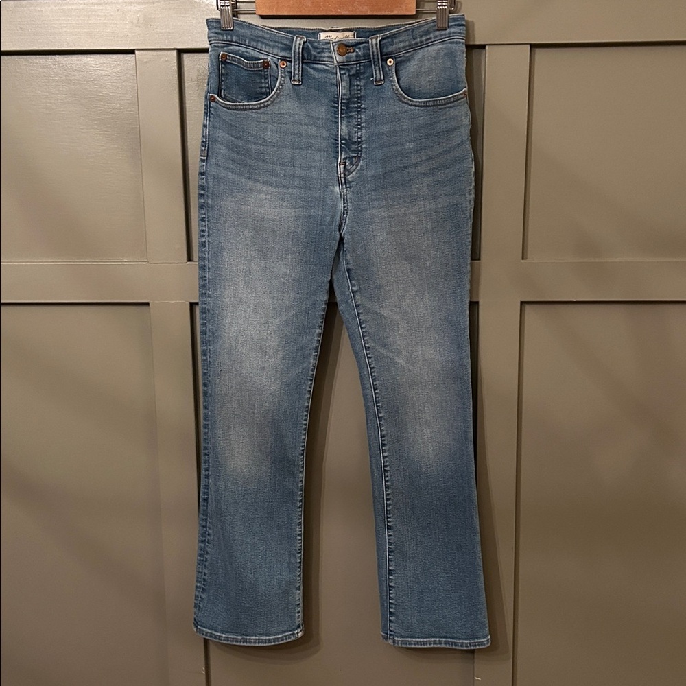 Madewell Cali Demi Boot Jeans in Dorrance Wash TENCEL Denim Edition Size 28 - Picture 5 of 12